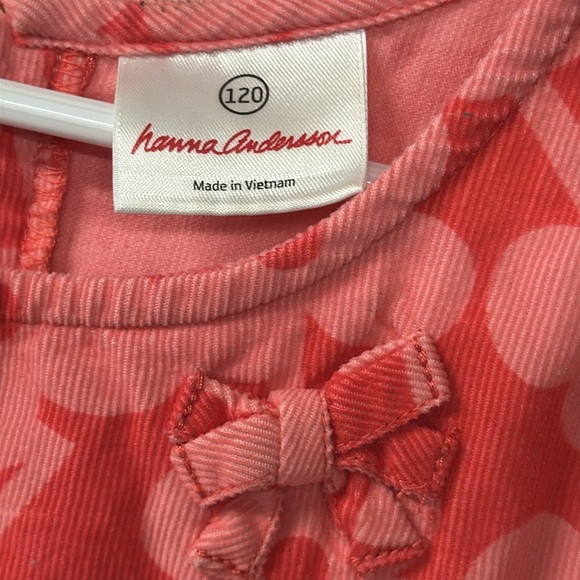 Hanna Andersson pink Floral corduroy, three-quarter sleeve length Kids Dress - Picture 3 of 4